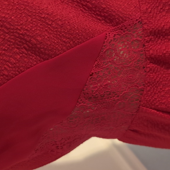 Gianni Bini red dress sheer neckline - stunning! Valentines!! - Picture 6 of 8